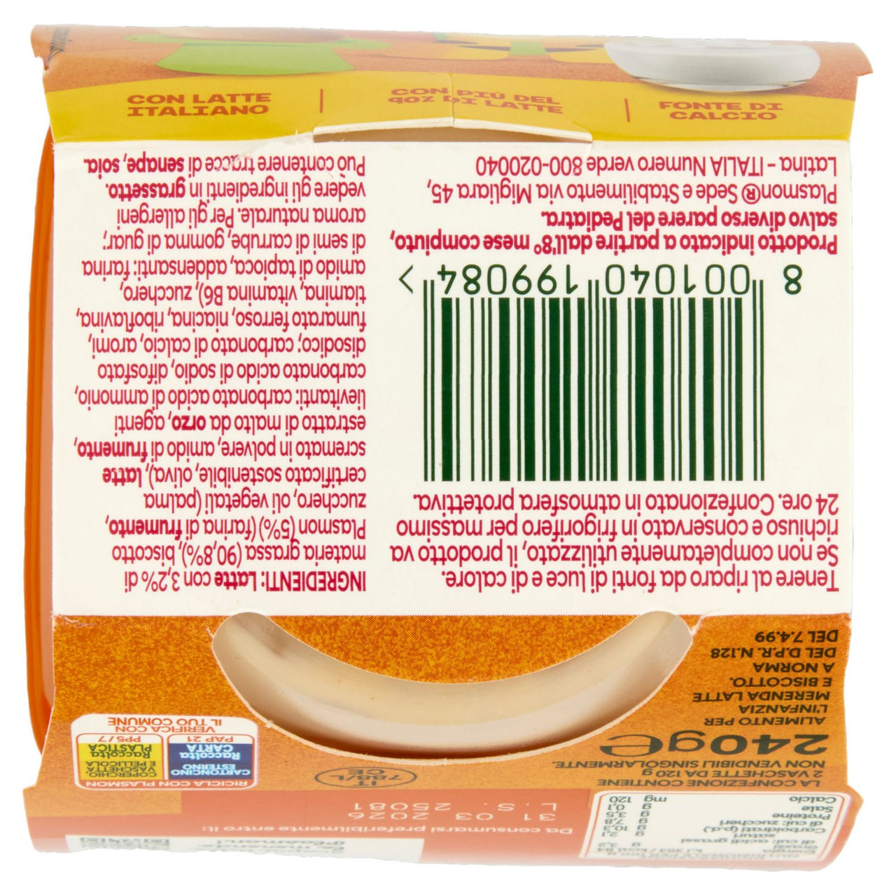 Plasmon la Merenda Latte e Biscotto 2 x 120 g