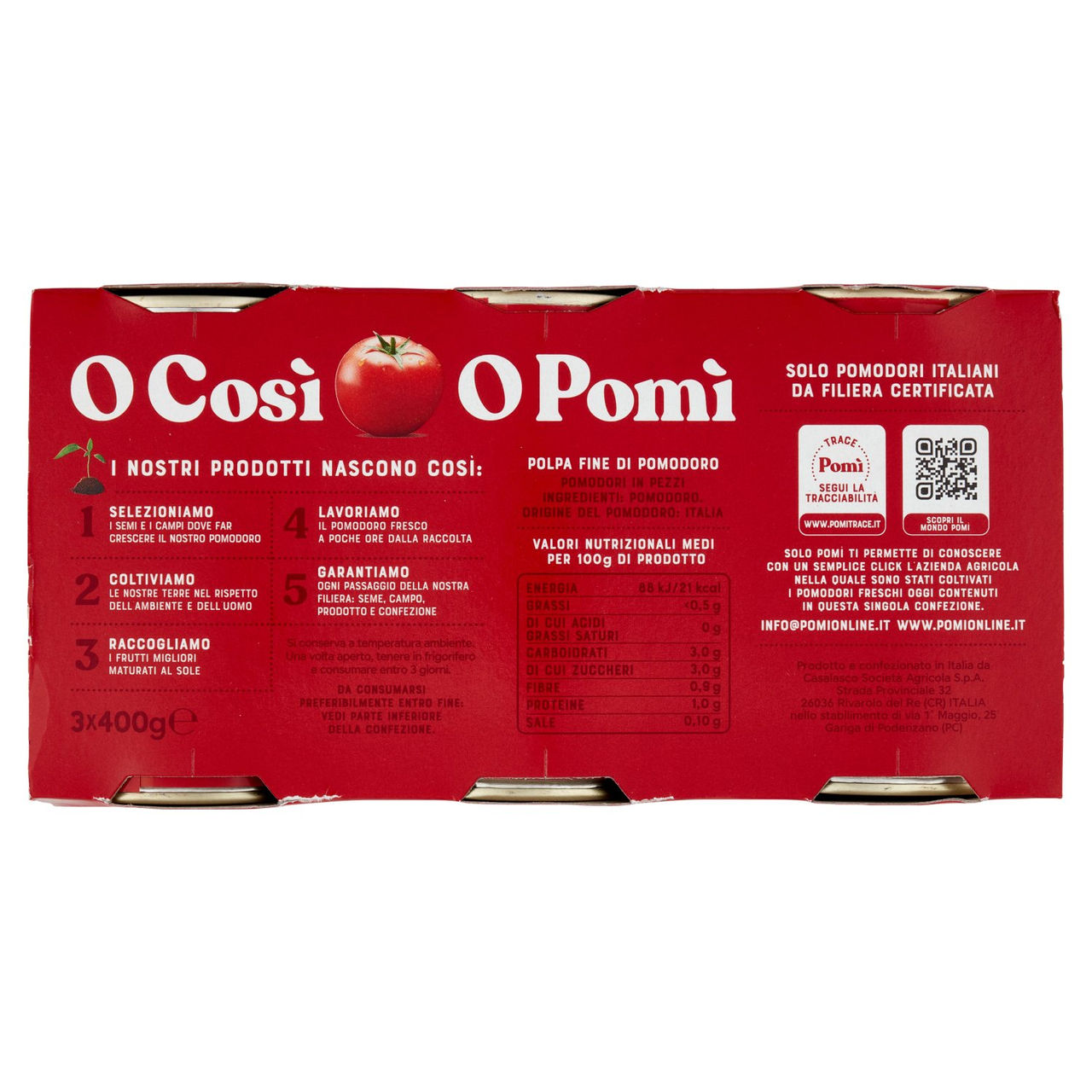 Pomì Polpa Fine di Pomodoro 3 x 400 g