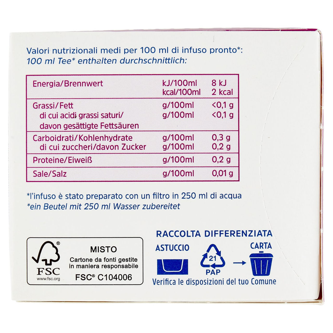 Pompadour Fredde Infusioni Frutti di Bosco e Menta 18 x 2,5 g