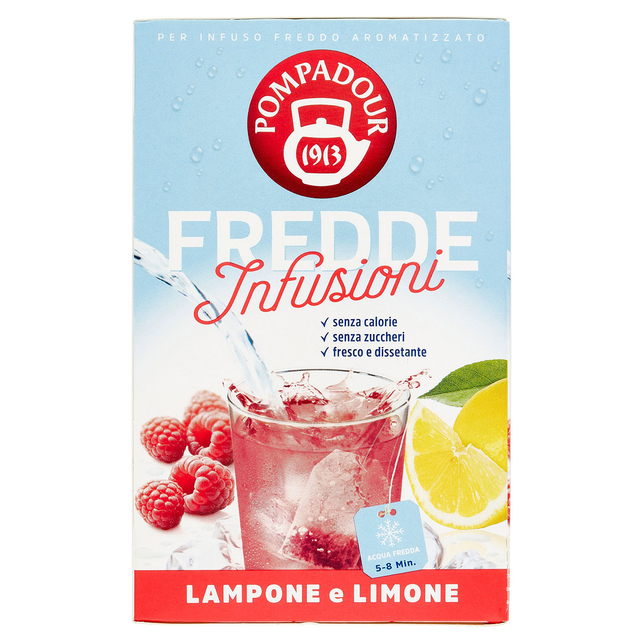 Pompadour Fredde Infusioni Lampone e Limone 18 x 2,5 g