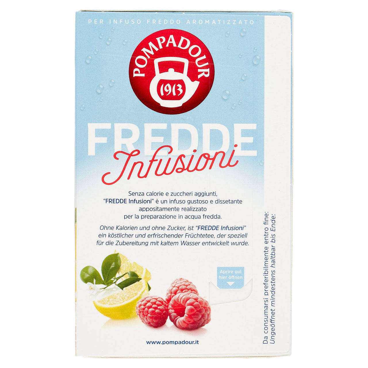 Pompadour Fredde Infusioni Lampone e Limone 18 x 2,5 g