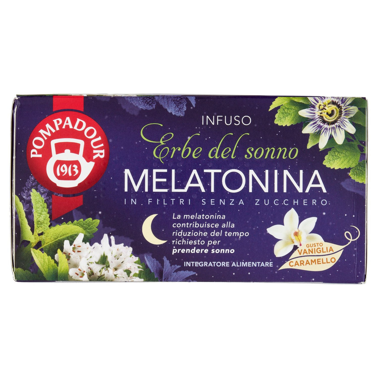 Pompadour Infuso Erbe del sonno Melatonina in Filtri Senza Zucchero bustine 18 x 2 g
