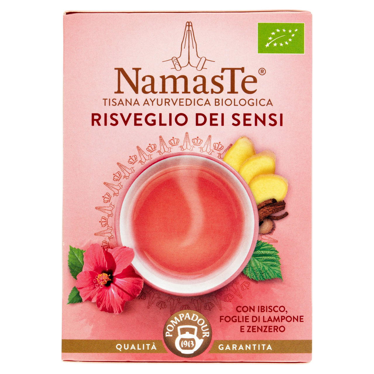 Pompadour NamasTe Tisana Ayurvedica Biologica Risveglio dei Sensi 15 x 1,8 g