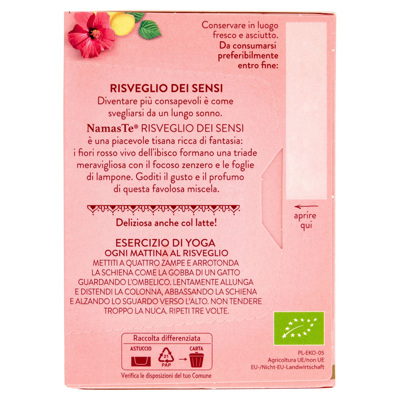 Pompadour NamasTe Tisana Ayurvedica Biologica Risveglio dei Sensi 15 x 1,8 g