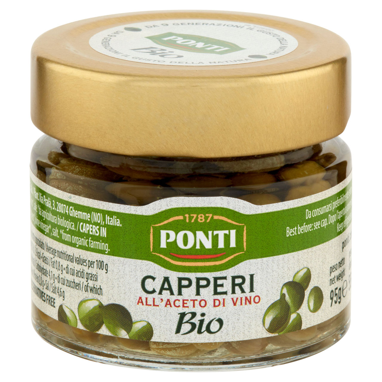 Ponti Capperi all'Aceto di Vino Bio 95 g