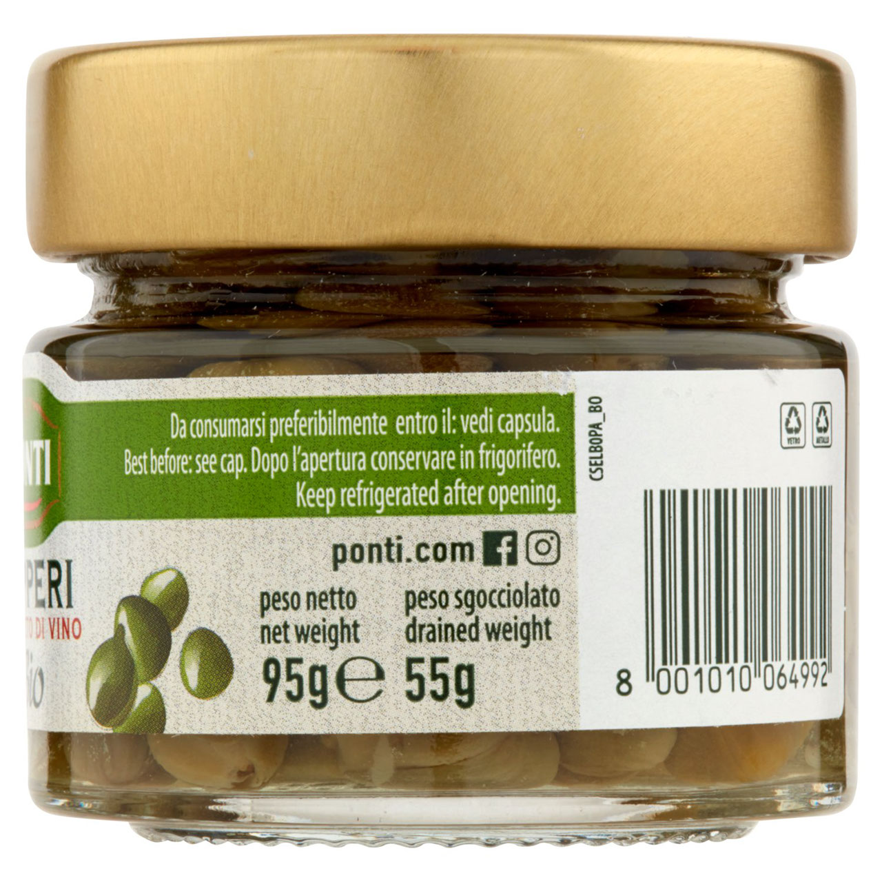 Ponti Capperi all'Aceto di Vino Bio 95 g