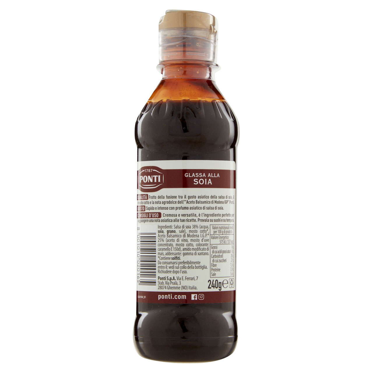 Ponti Glassa alla Soia con "Aceto Balsamico di Modena I.G.P." 240 g