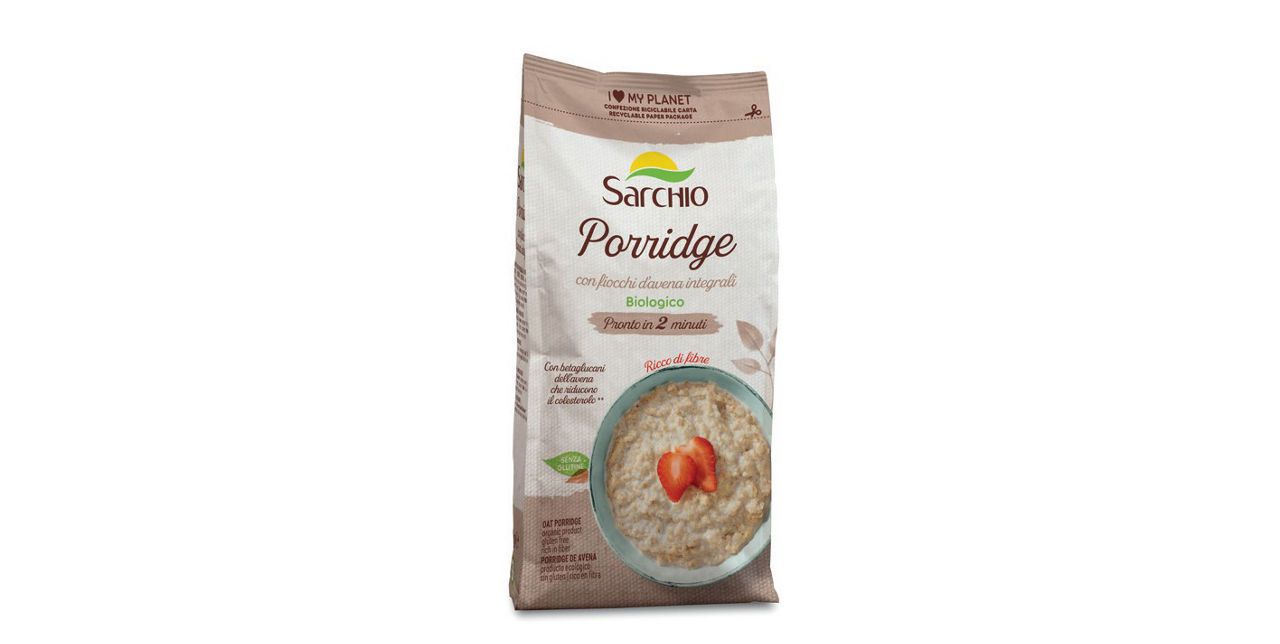 Porridge con fiocchi di avena integrali Sarchio biologico 300 g