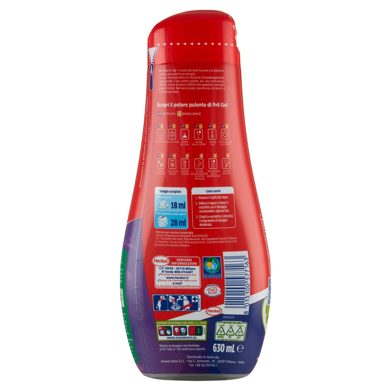 PRIL All in 1 Gel Limone 630 mL