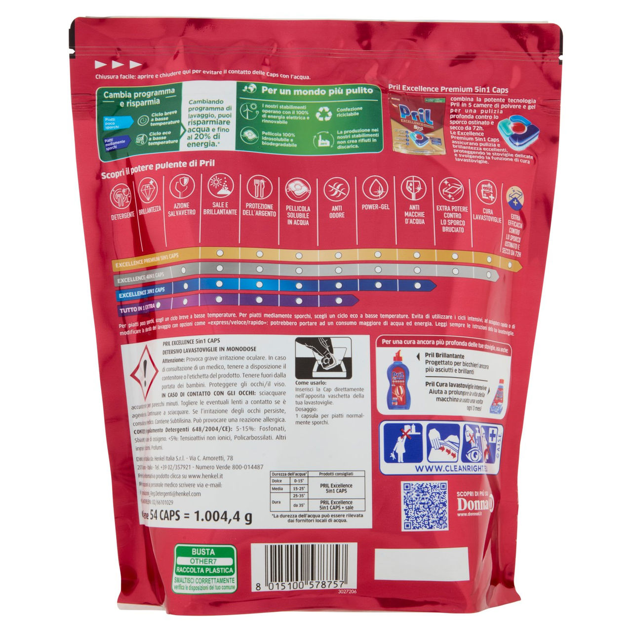 PRIL Excellence Premium 5in1 Caps 54pz (1004,4g)