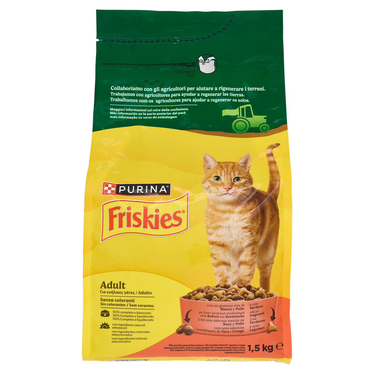 PURINA FRISKIES Adult Manzo e Pollo e con Verdure 1,5kg
