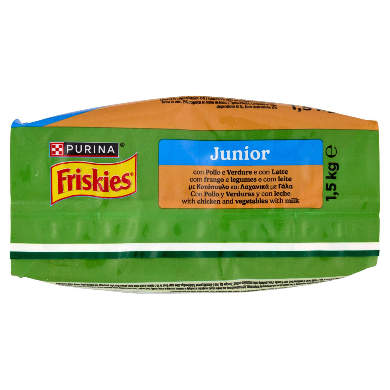 PURINA FRISKIES Junior con Pollo e Verdure e con Latte 1,5 kg
