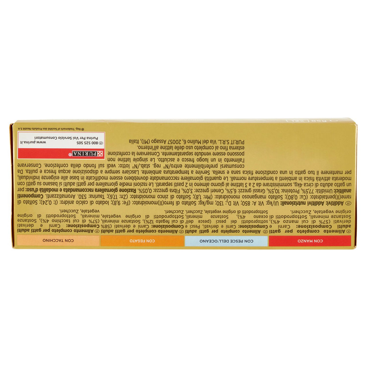 PURINA GOURMET Gold Mousse Manzo / Pesce dell'Oceano / Fegato / Tacchino 12 x 85 g