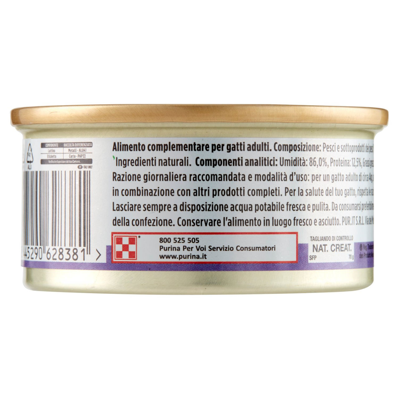 PURINA GOURMET Nature's Creations Ricco in Fiocchi di Tonnetto Naturale in Gelée 70 g