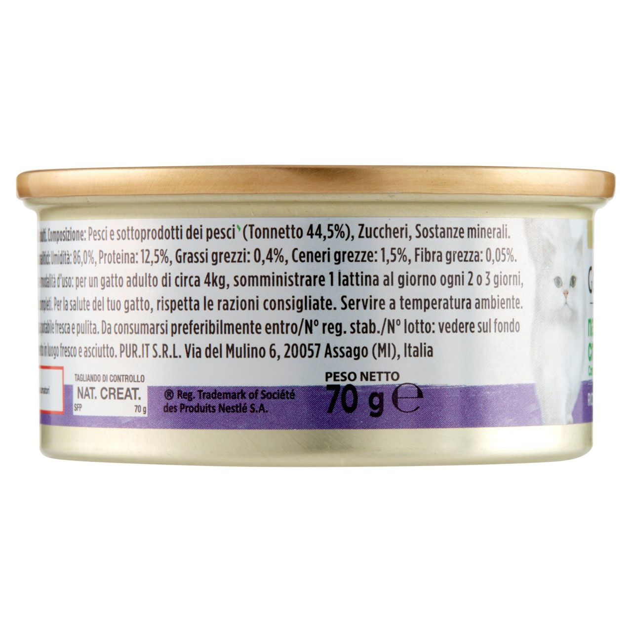 PURINA GOURMET Nature's Creations Ricco in Fiocchi di Tonnetto Naturale in Gelée 70 g
