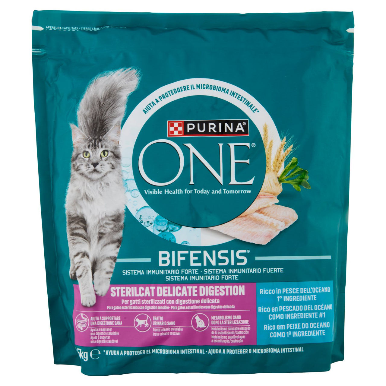PURINA ONE Bifensis Sterilcat Delicate Digestion Pesce dell'Oceano 1,5kg