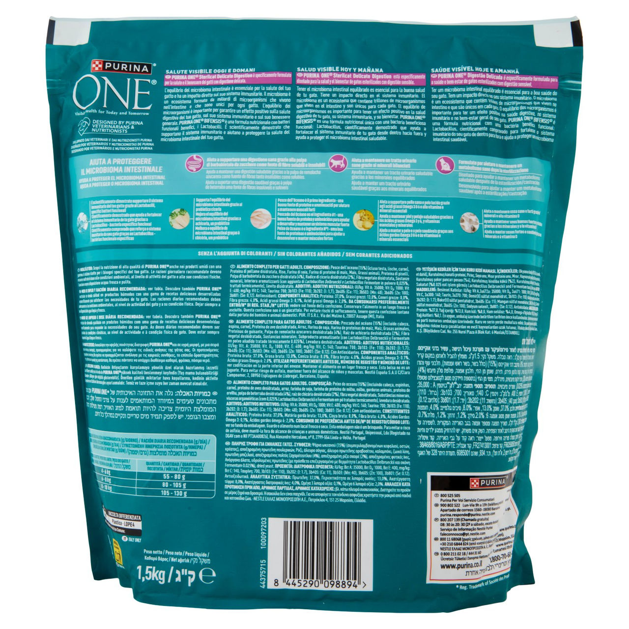 PURINA ONE Bifensis Sterilcat Delicate Digestion Pesce dell'Oceano 1,5kg