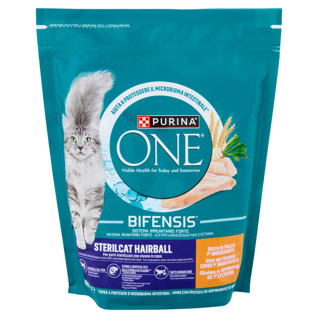 PURINA ONE Bifensis Sterilcat Hairball Pollo e Cereali Integrali 800g