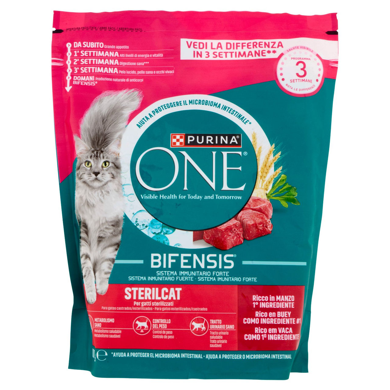 PURINA ONE Bifensis Sterilcat Manzo 800g