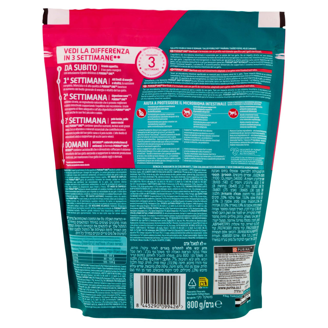 PURINA ONE Bifensis Sterilcat Manzo 800g