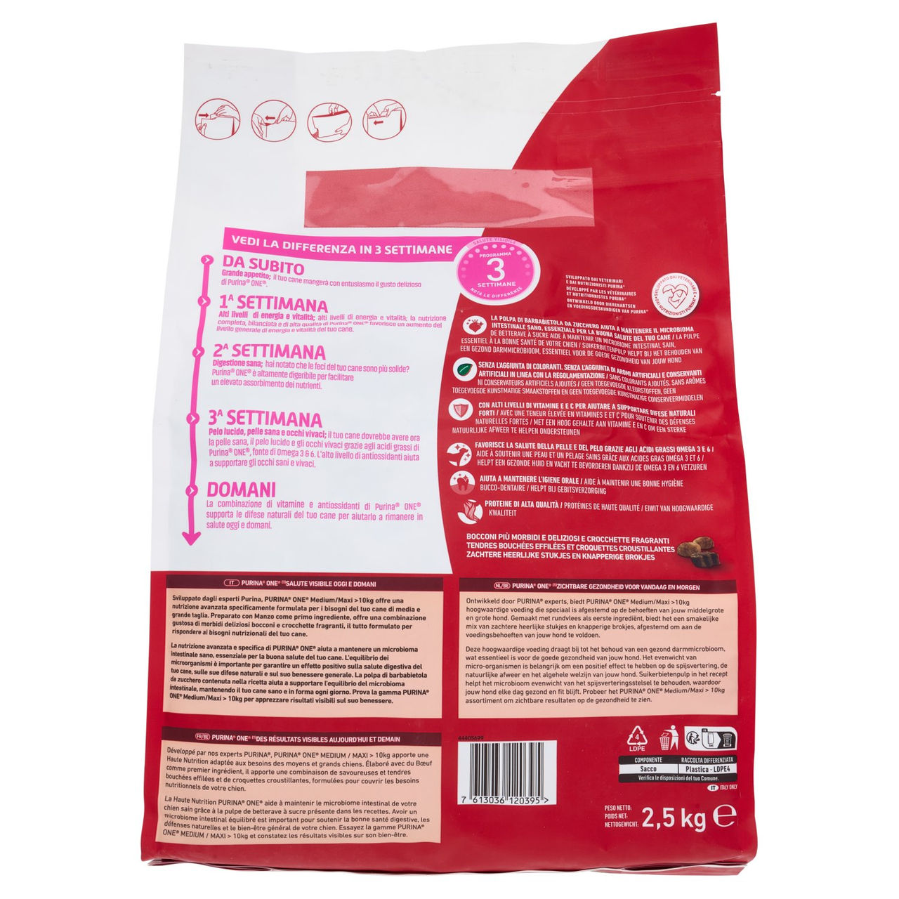 PURINA ONE Medium/Maxi Adult Manzo e Riso 2,5kg
