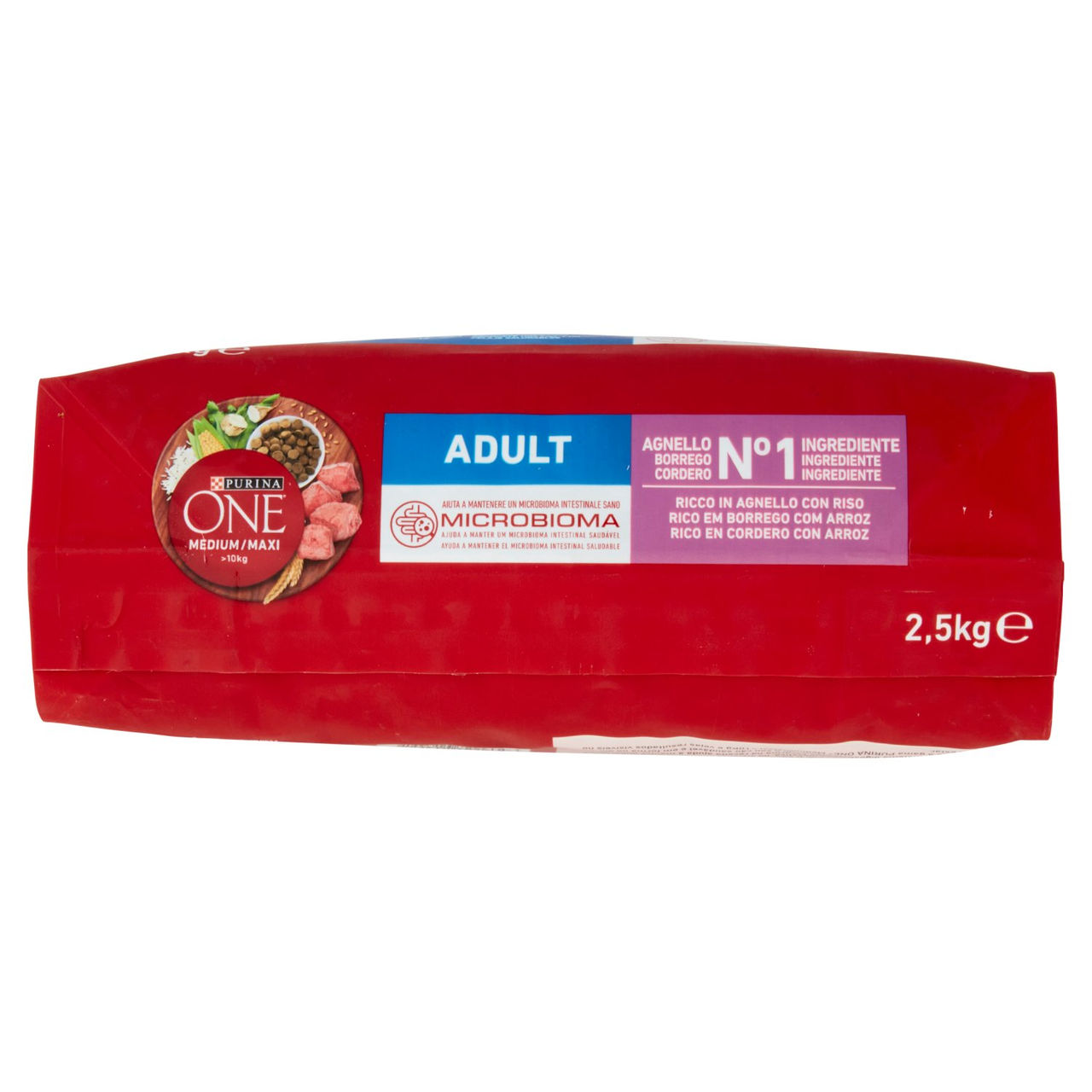 PURINA ONE Medium/Maxi Adult Ricco in Agnello con Riso 2,5 kg