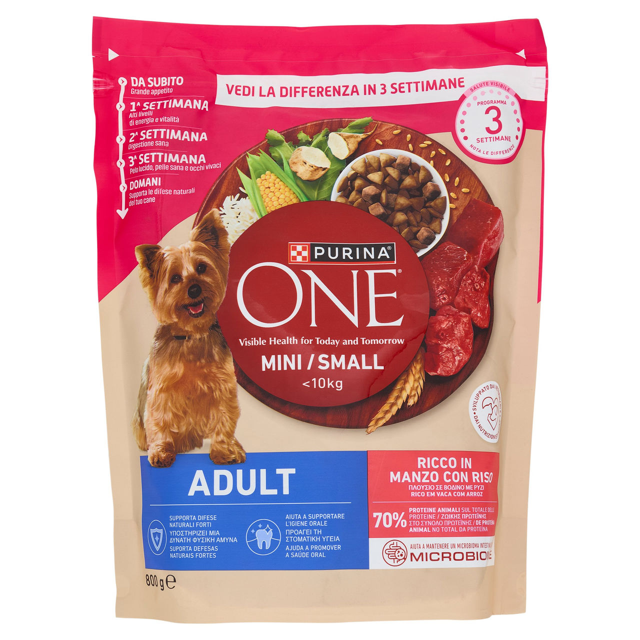 Crocchette Manzo e Riso Purina One Mini Conad