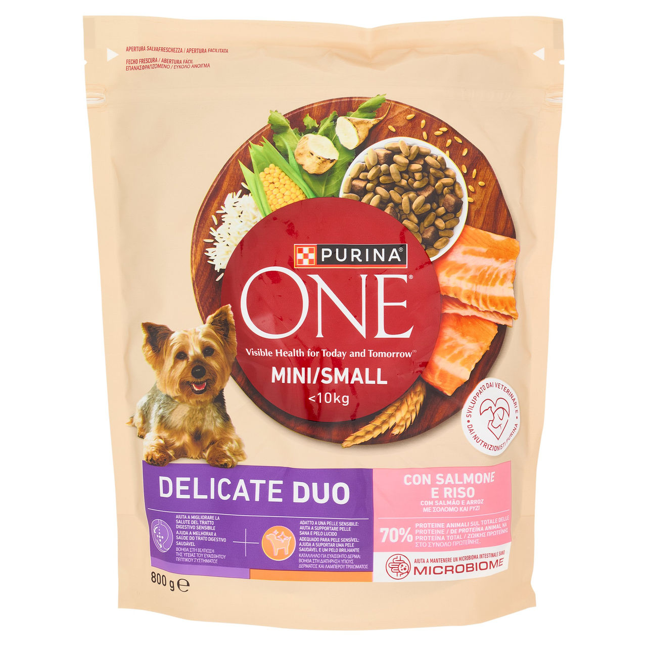 PURINA ONE Mini/Small Delicate Duo Salmone e Riso 800g