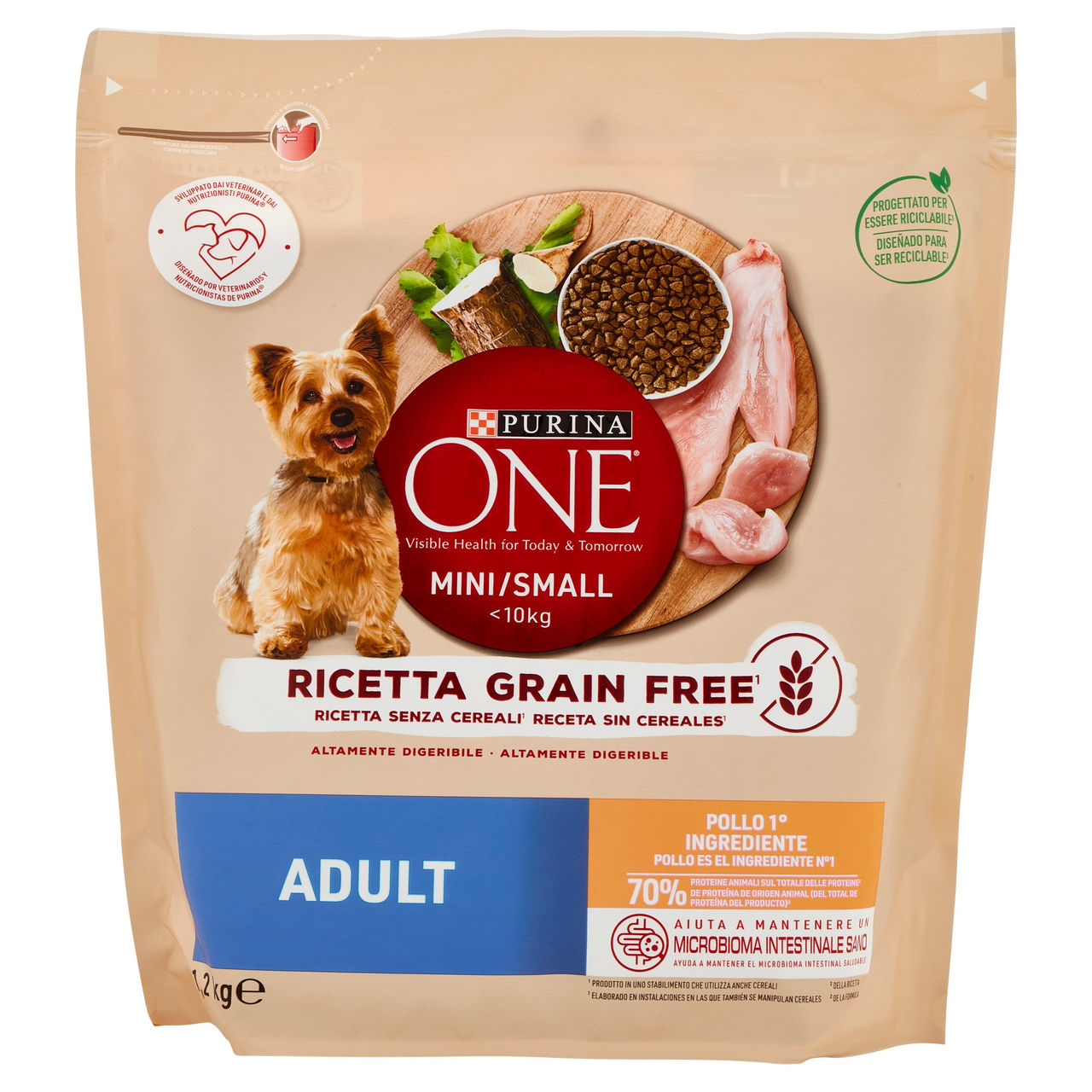 PURINA ONE Mini/Small Grain Free Adult Pollo 1,2 kg