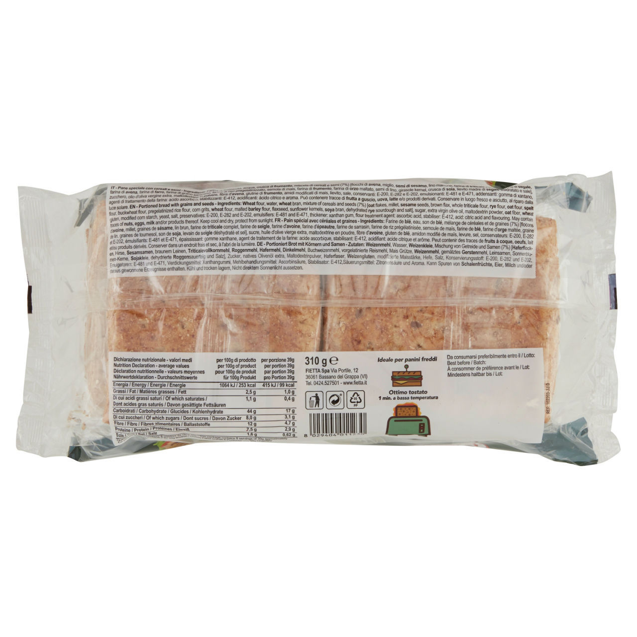 Quadrottine Sapori & Piaceri cereali e semi 310 g