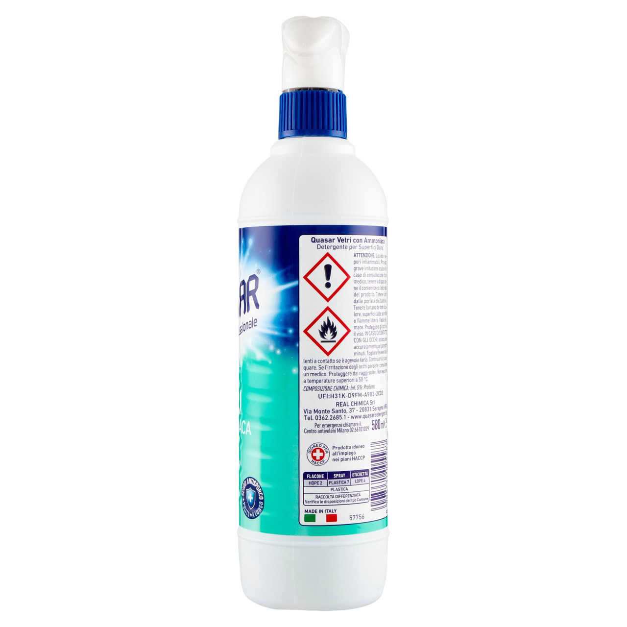 Quasar Vetri con Ammoniaca 580 ml