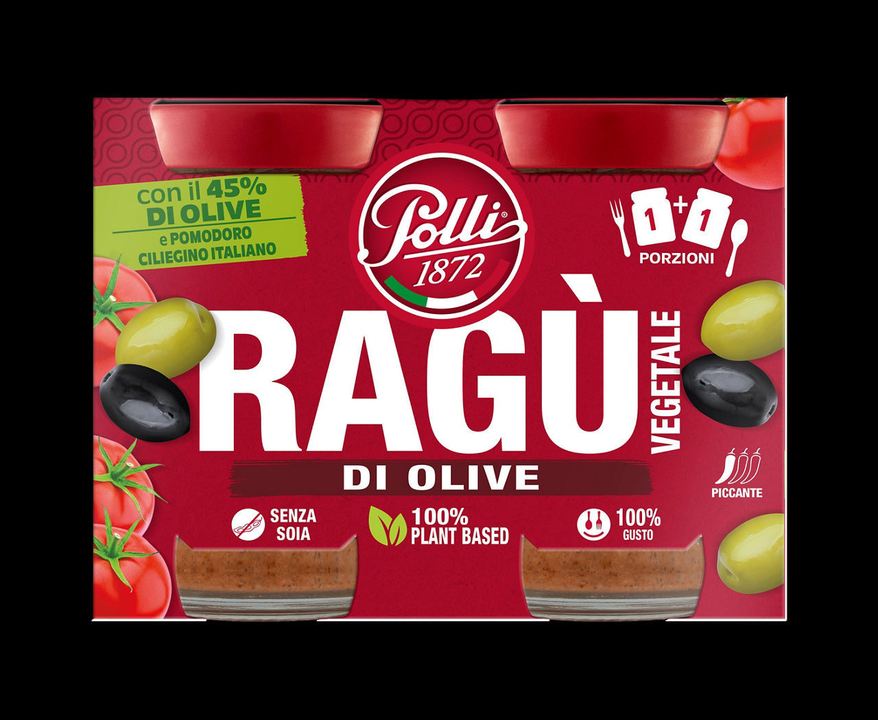 Ragù vegetale Polli olive conf. 90 g x 2 pezzi