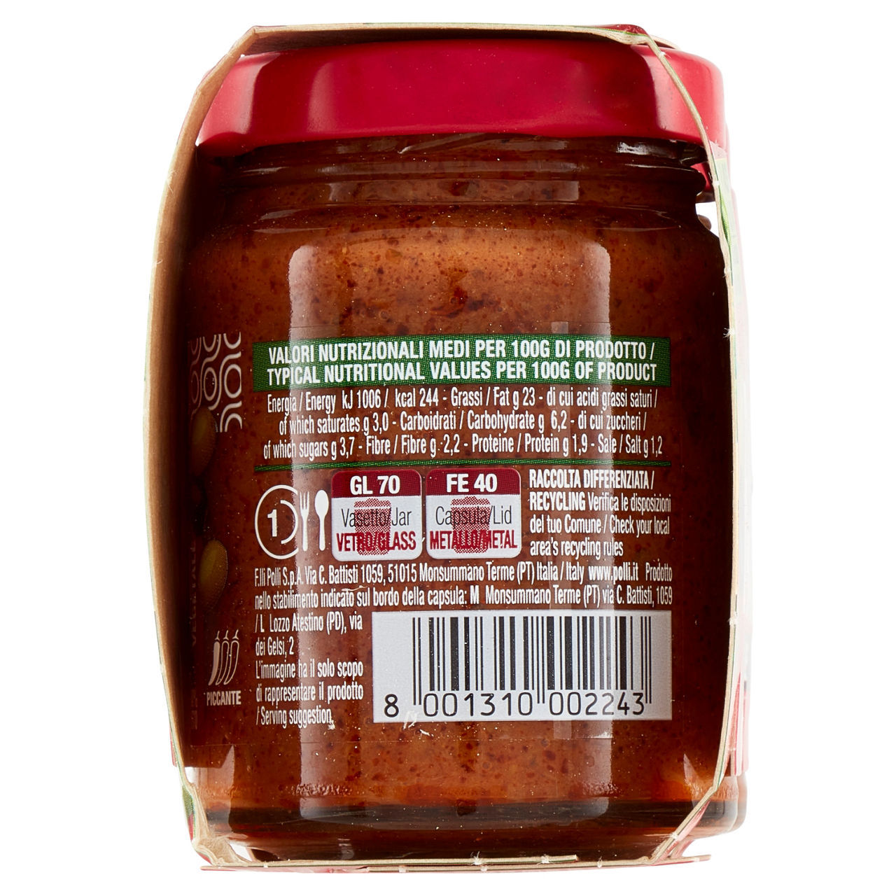 Ragù vegetale Polli olive conf. 90 g x 2 pezzi