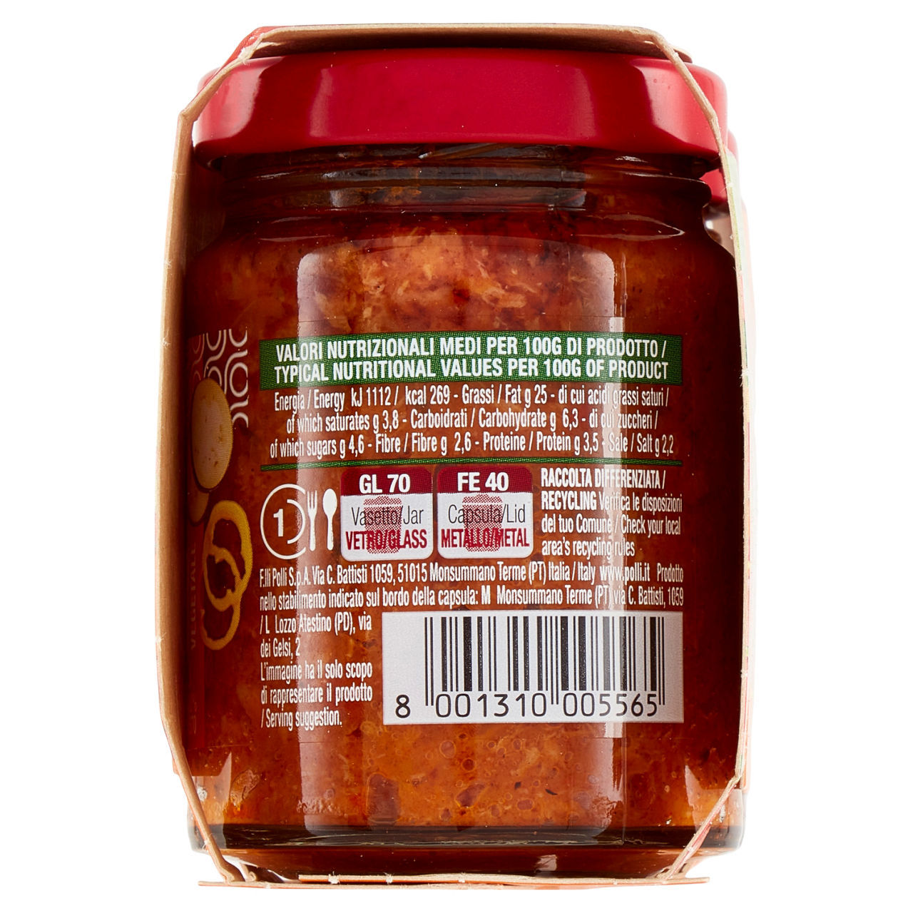 Ragù vegetale Polli peperoni e melanzane conf. 90 g x 2 pezzi