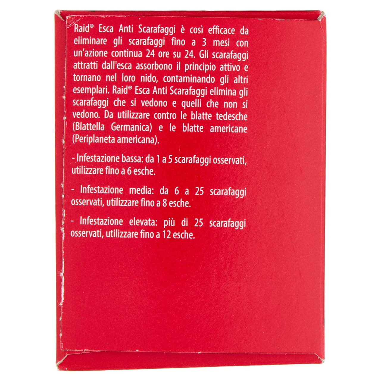 Raid Esca Scarafaggi Insetticida, Inodore, Pronta all'Uso in Spazi Interni ed Esterni, 6 pz da 2,5 g