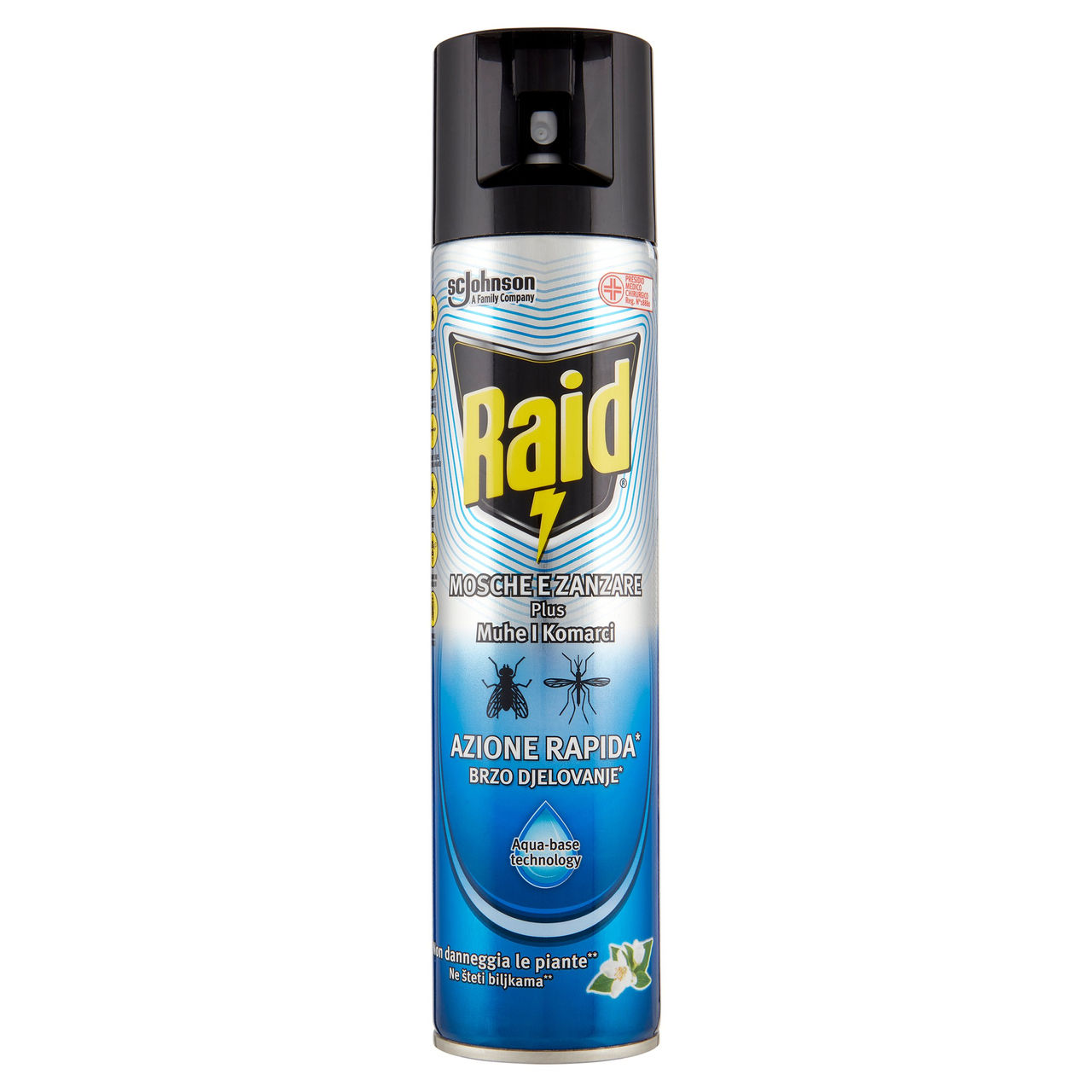 Raid Mosche e Zanzare Plus, Acqua Base Technology, 400 ml
