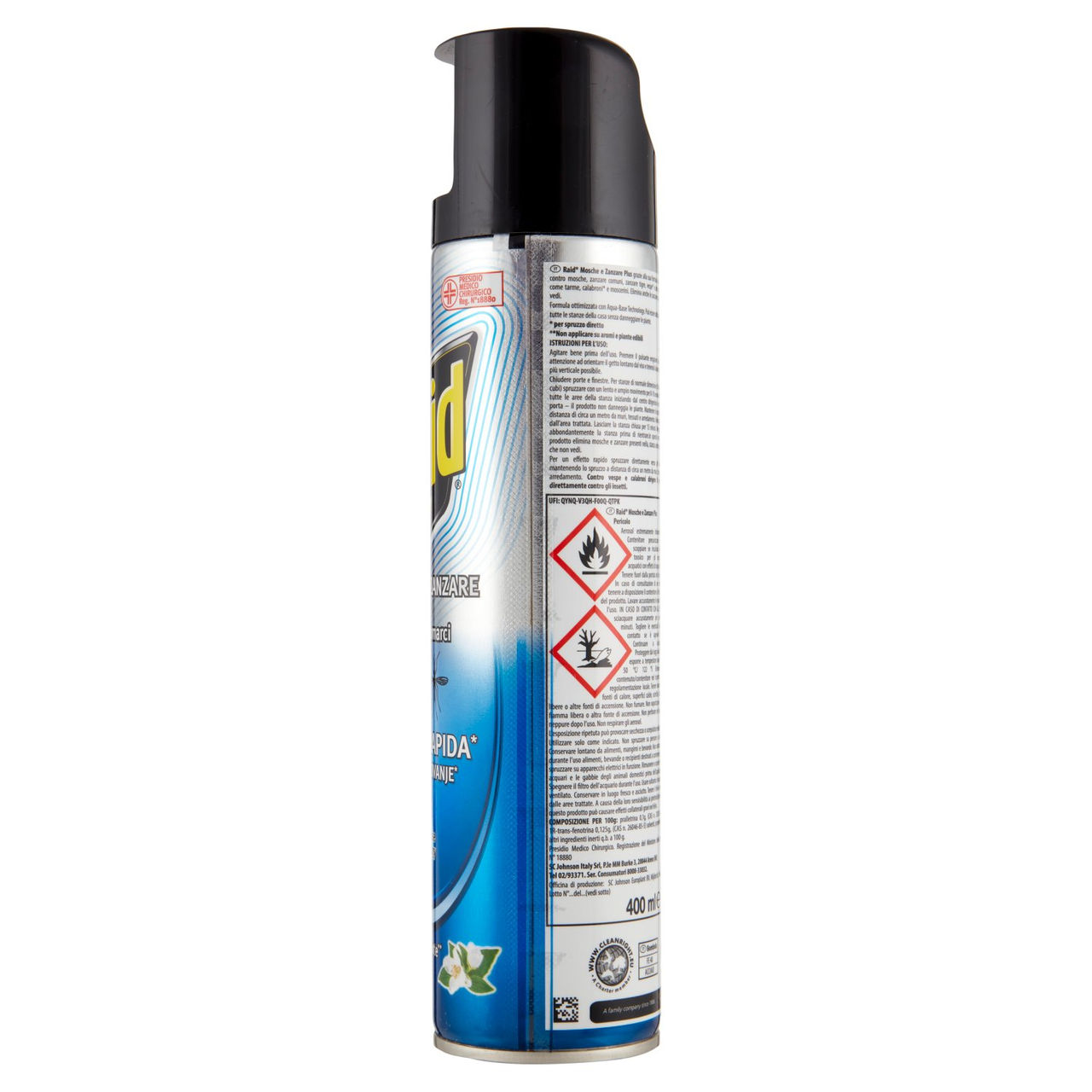 Raid Mosche e Zanzare Plus, Acqua Base Technology, 400 ml