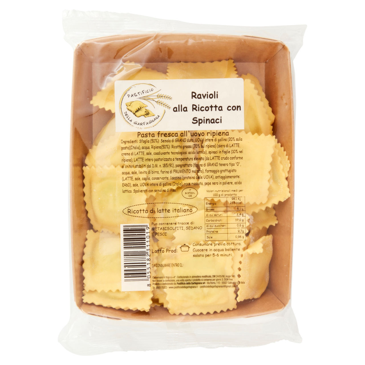 Ravioli ricotta e spinaci   500 g