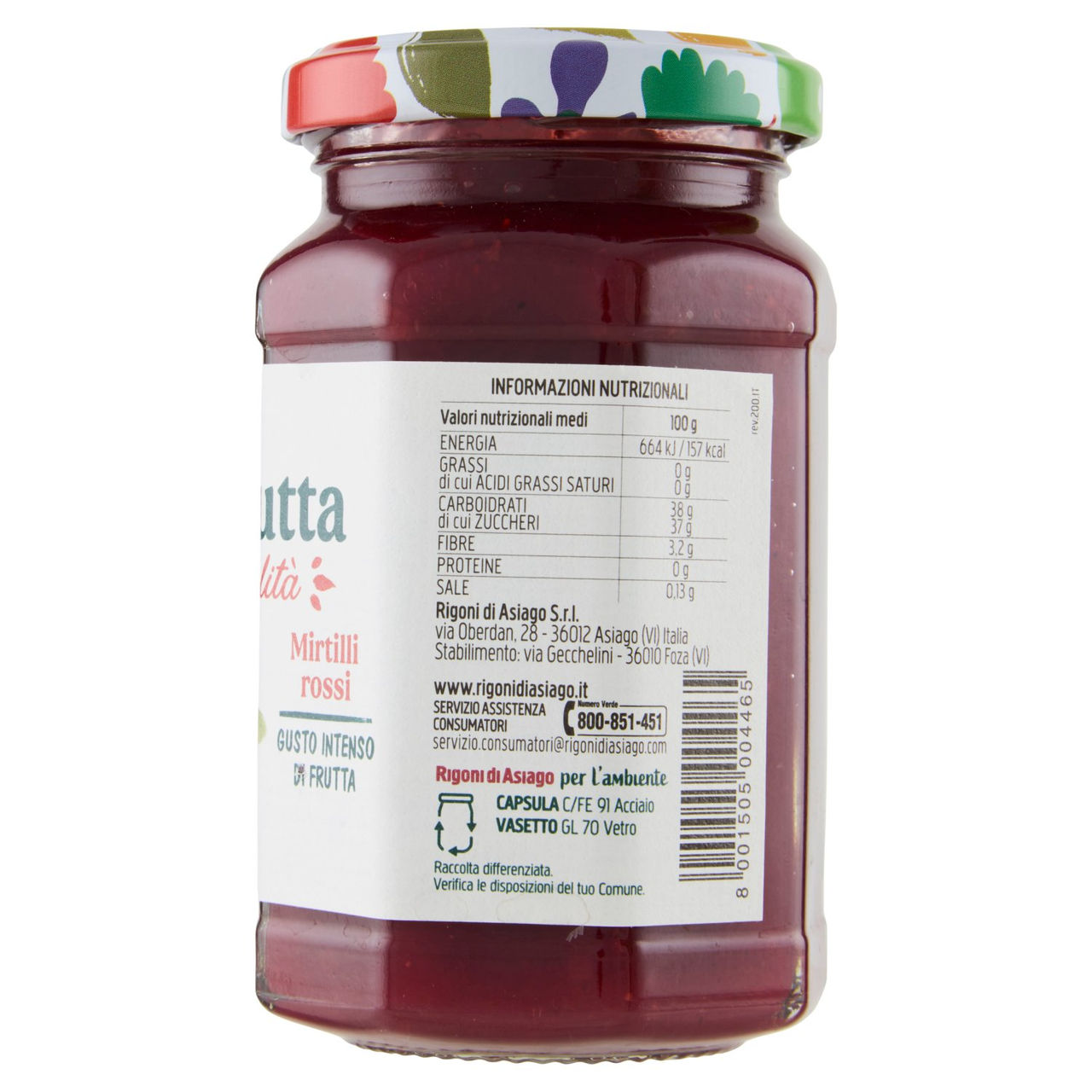 Rigoni di Asiago Fiordifrutta Le Specialità bio Mirtilli rossi 250 g