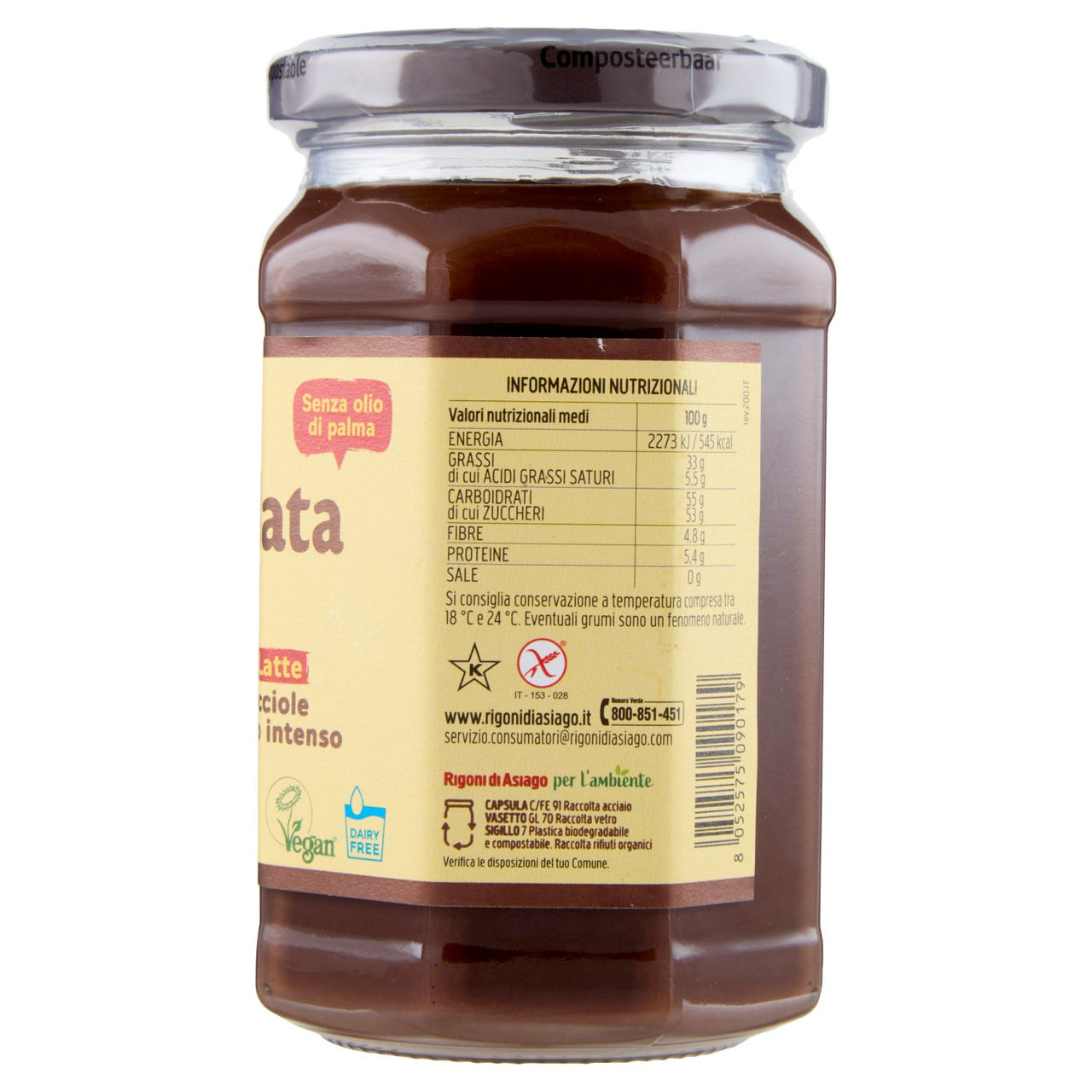 Rigoni di Asiago Nocciolata la Dark Senza Latte 325 g