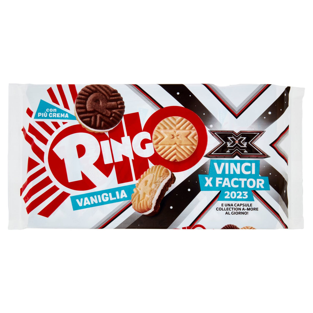 Ringo Vaniglia Biscotti Farciti con Crema Vaniglia Snack Merenda 6 porzioni 330g
