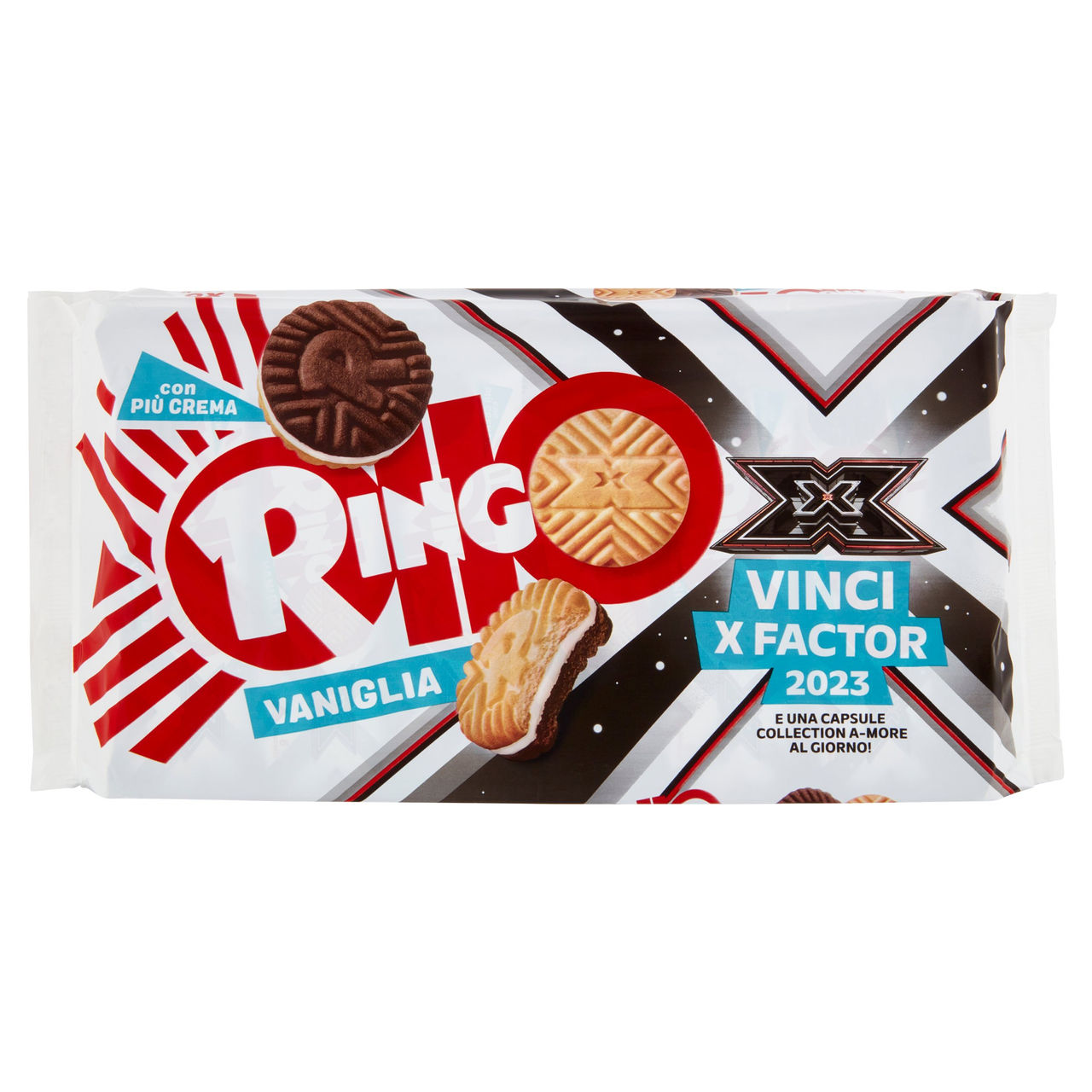 Ringo Vaniglia Biscotti Farciti Crema Vaniglia Snack Merenda 6 porzioni 330g