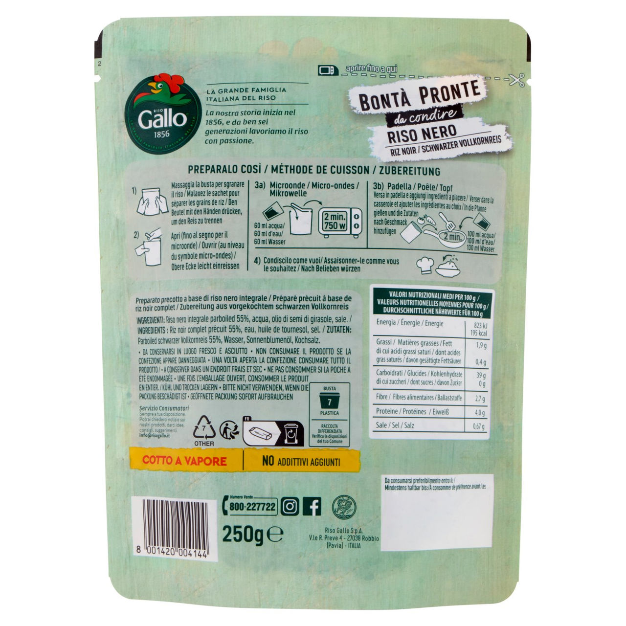 Riso Gallo Bontà Pronte da condire Riso Nero 250 g