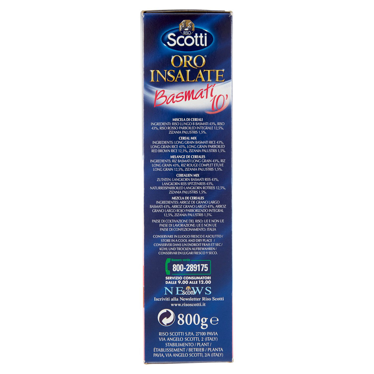 Riso Scotti Oro Insalate Basmati 10' 800 g