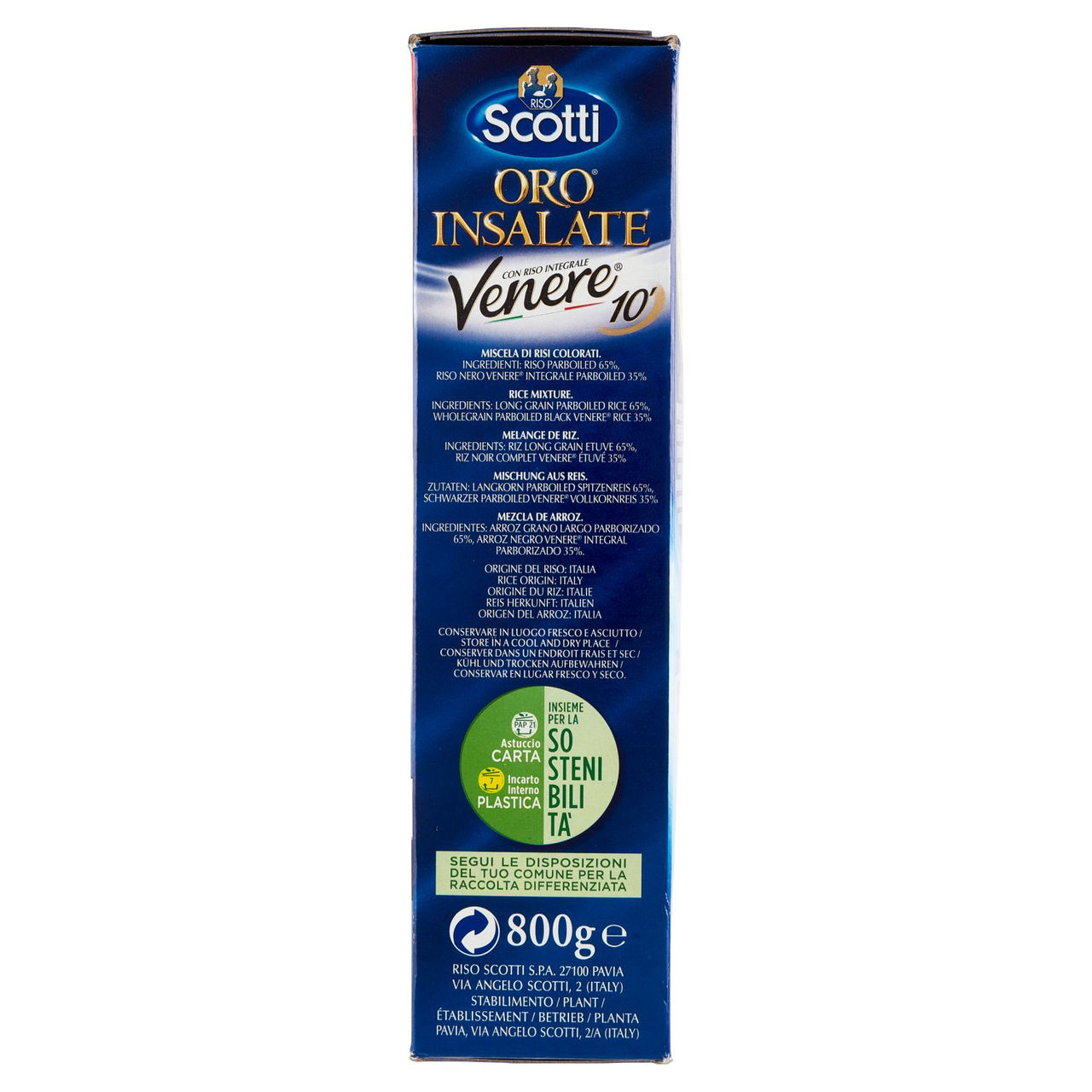 Riso Scotti Oro Insalate con Riso Integrale Venere 10' 800 g