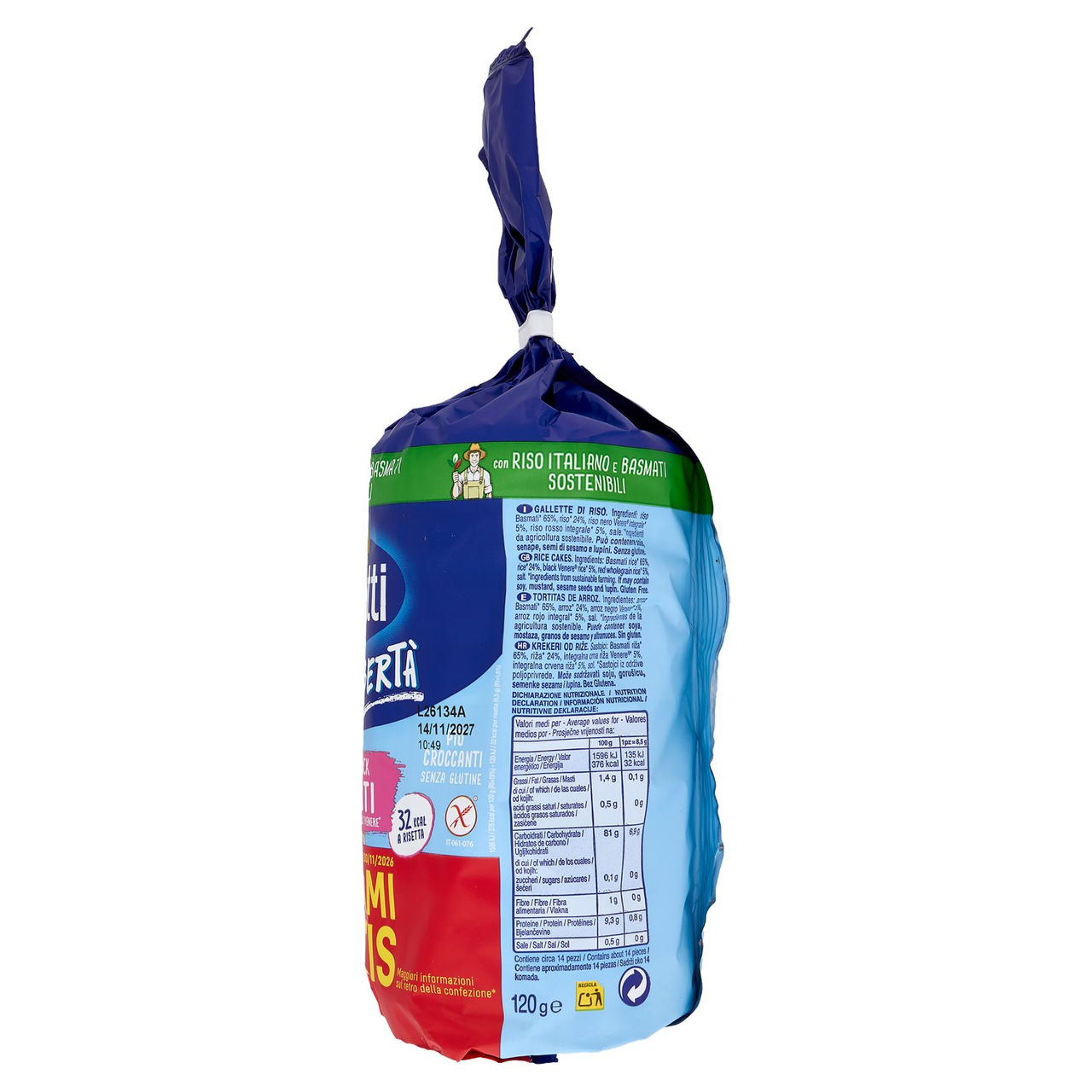 Riso Scotti Risette Snack Basmati con Riso Rosso e Riso Venere 120 g