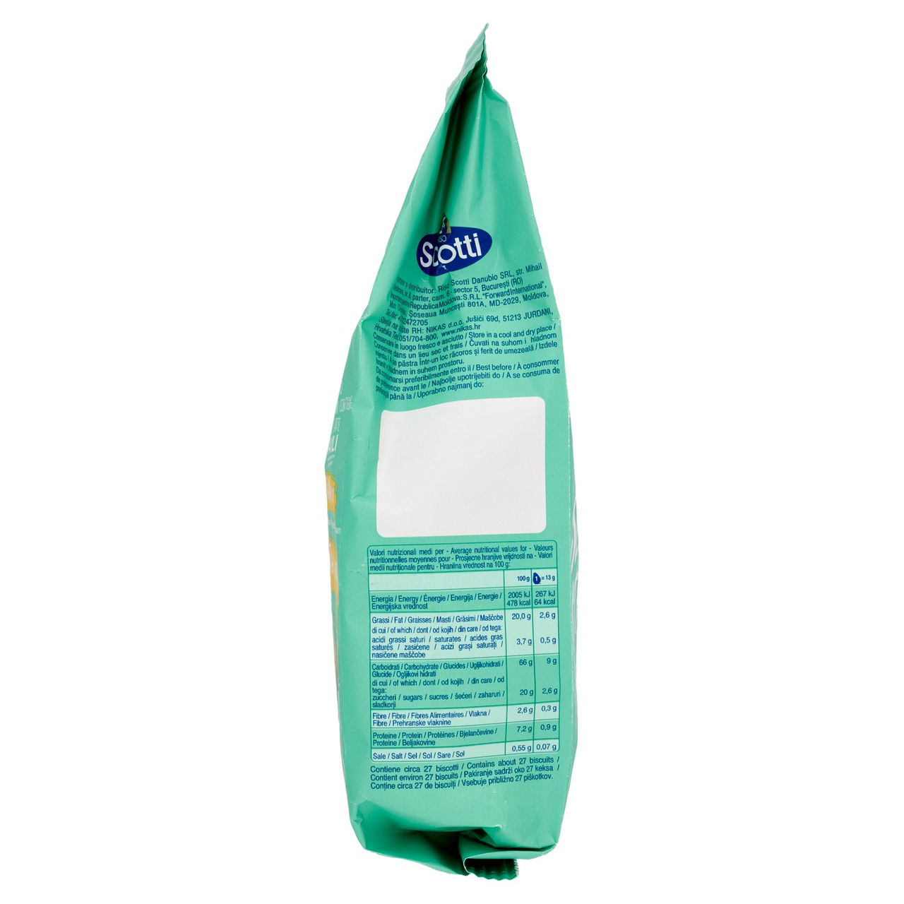 Riso Scotti Si con Riso Senza Lattosio Biscotto con Riso e Gocce di Cioccolato 350 g