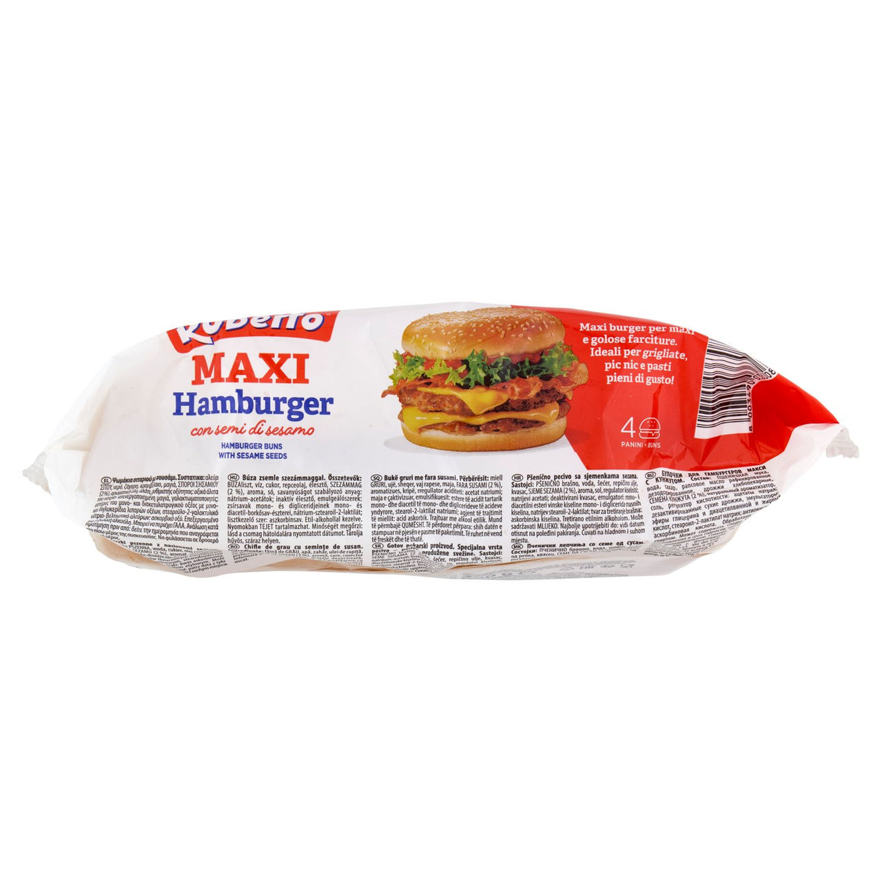 Roberto Maxi Hamburger con semi di sesamo 4 Panini 300 g