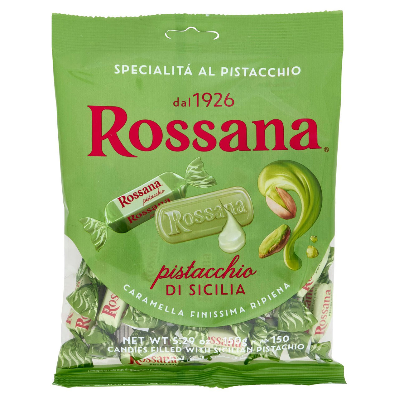 Rossana pistacchio di Sicilia Caramella Finissima Ripiena 150 g