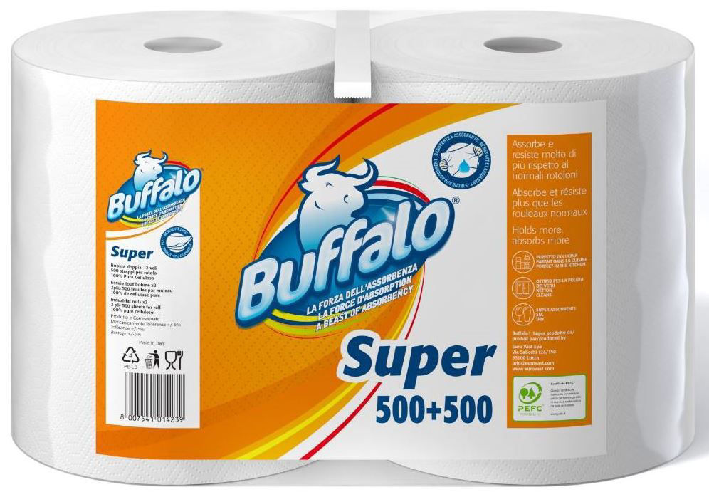 Rotolo Multiuso Buffalo  conf. 500 strappi x 2 rotoli